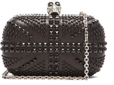 Thumbnail for your product : Alexander McQueen Britannia Skull Box Clutch with Chain in Black