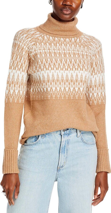 Single Thread Metallic Turtleneck Sweater In Natural Beige - Whisper White