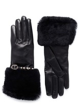 Thumbnail for your product : Nobrand 'Rockstud' rabbit fur leather gloves