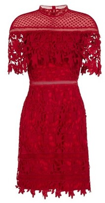 Dorothy Perkins Womens Chi Chi London Red Crochet Bodycon Dress, Red