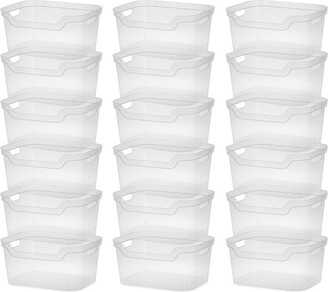  Sterilite 18 Gal Storage Tote, Stackable Bin with Lid, Plastic  Container to Organize Clothes in Closet, Basement, Crisp Green Base and Lid,  8-Pack : Home & Kitchen