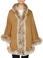 Thumbnail for your product : Gorski Fox Fur-Trim Cashmere Capelet