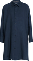 Thumbnail for your product : eskandar Wide A-Line Shirt with Collar (Very Long)