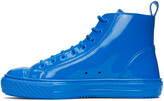 Thumbnail for your product : Valentino Garavani Blue Patent 'VLTN' High-Top Sneakers