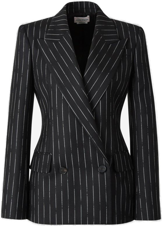 Alexander McQueen Double-Breasted Striped Blazer