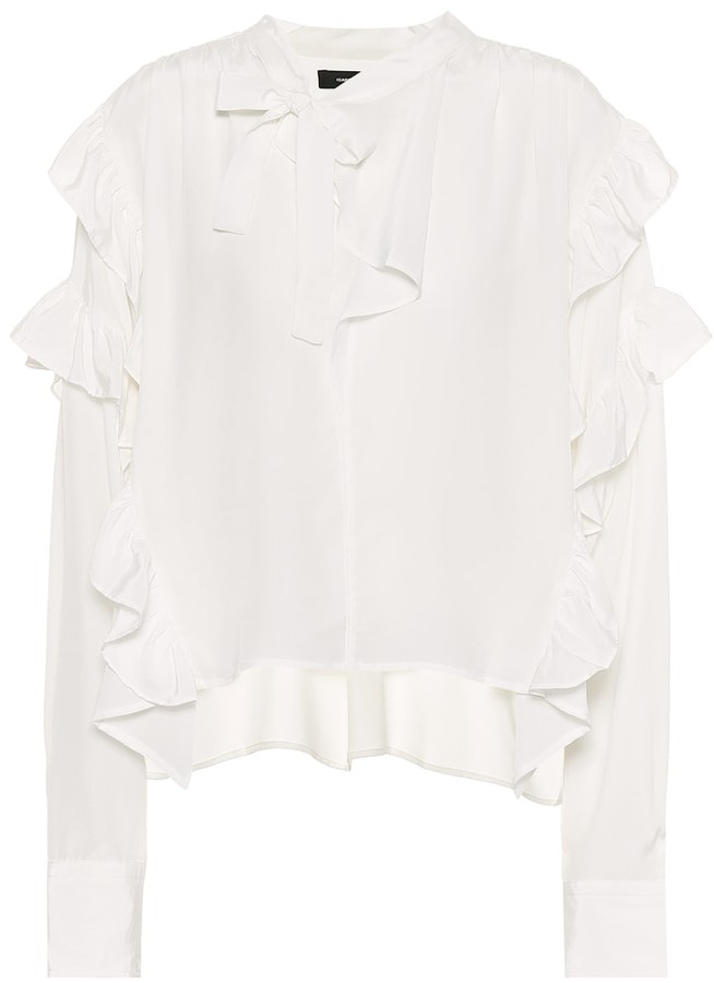 Isabel Marant Libel ruffled silk blouse - ShopStyle Tops