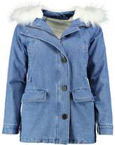 Thumbnail for your product : boohoo Plus Lu Oversized Faux Fur Collar Festival Shacket