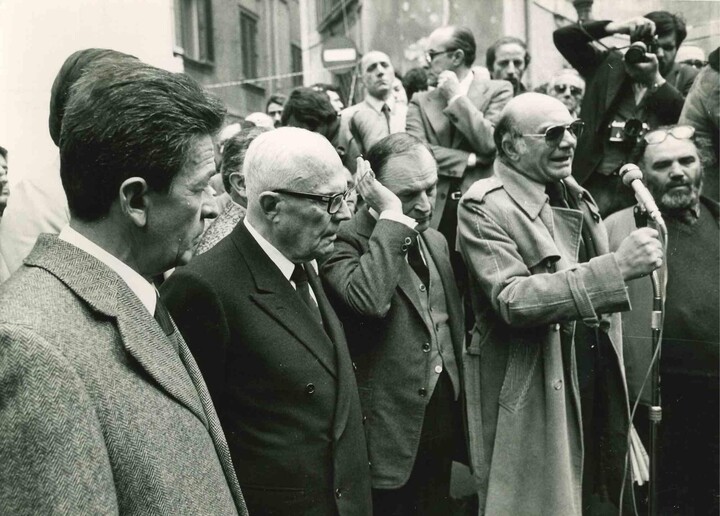 1stDibs Unknown, Enrico Berlinguer and Sandro Pertini at L. Visconti's Funeral - Photo- 1976, 1976