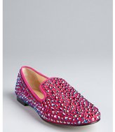 Thumbnail for your product : Giuseppe Zanotti fuchsia suede rhinestone studded loafers