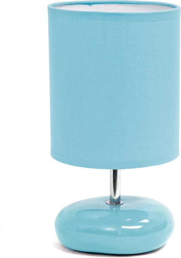 Simple Designs 10.24" Petite Circle Stone Table Lamp - Blue