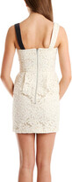 Thumbnail for your product : Charlotte Ronson Women's Peplum Dress with Leather Detail