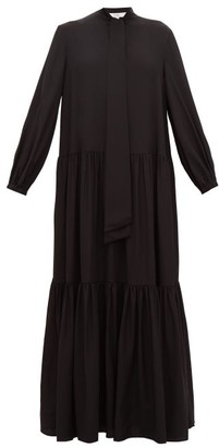 black silk maxi dress