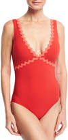 Thumbnail for your product : Karla Colletto New Wave V-Neck Silent Underwire One-Piece Swimsuit