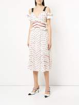 Thumbnail for your product : Self-Portrait pleated polka dot dress