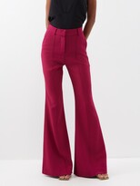 Cady Crepe Tailored Flared Trousers 