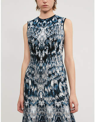 Alexander McQueen Abstract-print stretch silk-blend dress