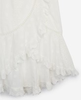 Thumbnail for your product : The Kooples Embroidered long ecru skirt with frills