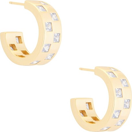 Mega Checkered Wide Earring