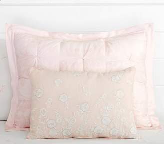 Pottery Barn Kids Monique Lhuillier Embroidered Dec Pillow, Blush Pink