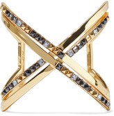 Thumbnail for your product : Noir 14-karat Gold-plated Crystal Cuff