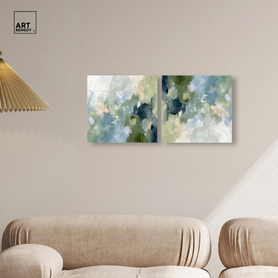 House of Hampton Minted Brush Set High-Gloss Frameless Acrylic Glass Wall Art Modern Trendy Art by Art Remedy, Ready to Hang, 12 x 12