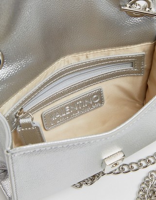 Valentino Bags Divina foldover tassel detail cross body bag in silver -  ShopStyle
