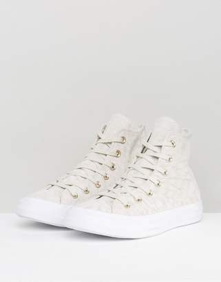 Converse Chuck Taylor All Star Hi Top Trainers In Pale Leopard Print