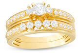 Thumbnail for your product : Zales 5/8 CT. T.W. Diamond Three Stone Bridal Set in 14K Gold