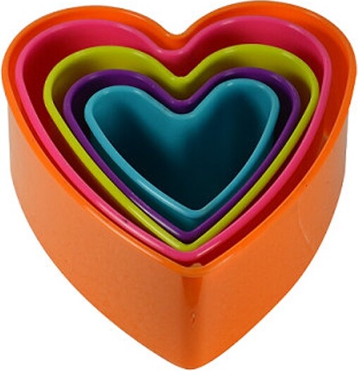 Multi Color Heart Cookie Cutter Set
