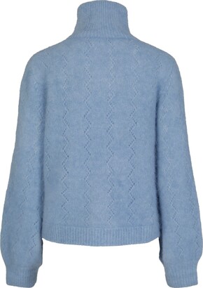 Tirillm "Mille" Fluffy Mohair Pullover- Blue