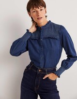 Thumbnail for your product : Boden Smocked High Neck Shirt