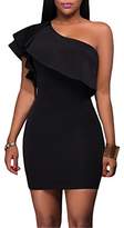 Thumbnail for your product : Cfanny Women's Sleeveless One Shoulder Ruffled Sexy Bodycon Party Club Dress