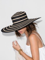 Thumbnail for your product : Maison Michel Ursula striped straw hat