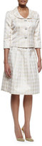 Thumbnail for your product : Albert Nipon Houndstooth Jacket and Skirt Suit Set, Champagne