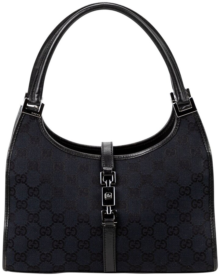 gucci black leather hobo bolsa