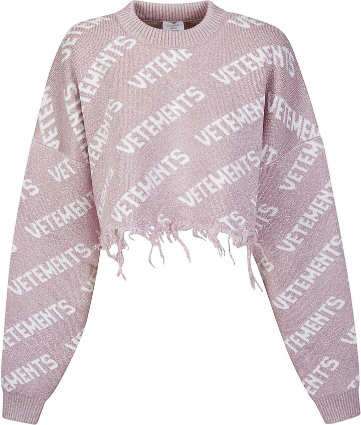 Shop Vetements Lurex Monogram Sweater