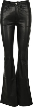 faux leather bootcut pants