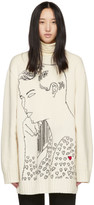 Thumbnail for your product : Calvin Klein Off-White Seated Male Nude Torso Sweater