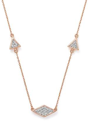 Adina Reyter 14K Rose Gold Pave Diamond Triangle Necklace, 12.5