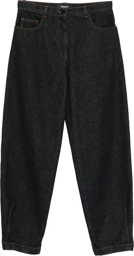 Rochas Logo-Embroidered Jeans