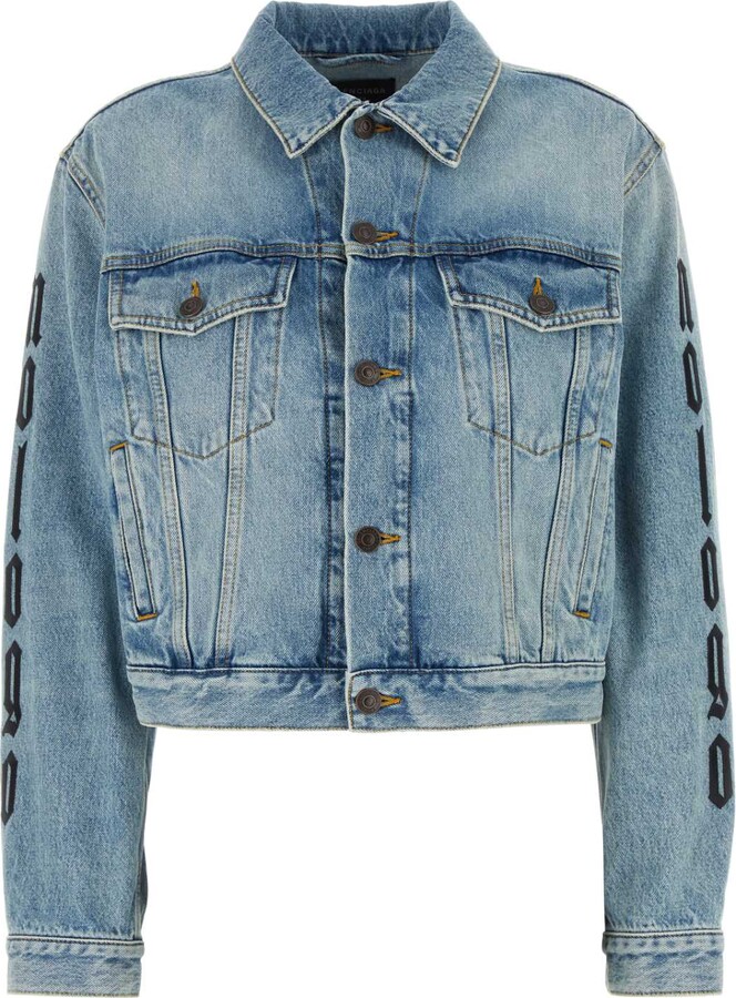ブルゾン BALENCIAGA HOURGLASS JACKET IN JAPANESE COTTON DENIM Women's Hourglass Jacket in Light Blue | Balenciaga CA