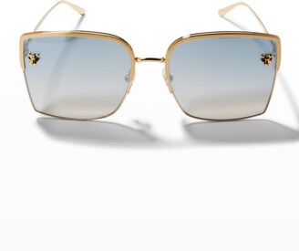 Cartier Panther Square Metal Sunglasses