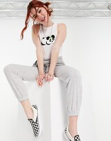 Thumbnail for your product : NATIVE YOUTH rib vest with panda embroidery in white