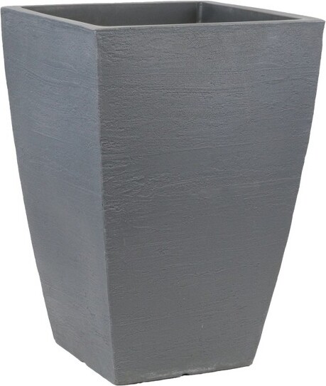 Tusco Products TuscoProductsPlasticModernTallSquarePlanter,Slate,12in