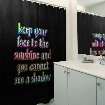 East Urban Home Optimism Inspirational Quote Chalkboard Style Single Shower Curtain