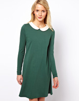 Thumbnail for your product : ASOS Swing Dress With Peter Pan Collar And Long Sleeves