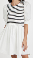 Thumbnail for your product : ENGLISH FACTORY High Low Stripped Knit Combo Dress