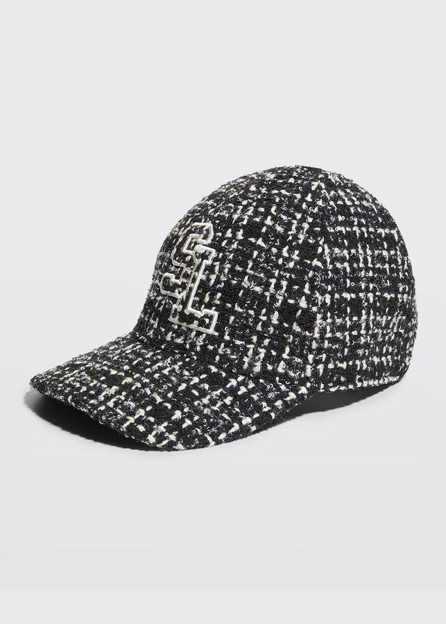 Saint Laurent SL Logo Tweed Baseball Cap - ShopStyle Hats