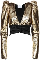 Thumbnail for your product : Amen Puff Sleeves Sequined Satin Top