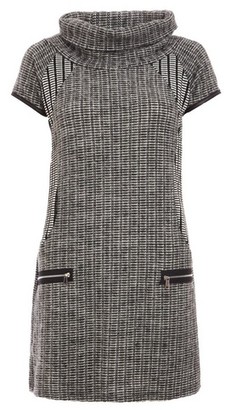 Dorothy Perkins Womens Quiz Grey Cowl Neck Short Sleeve Shift Dress, Grey